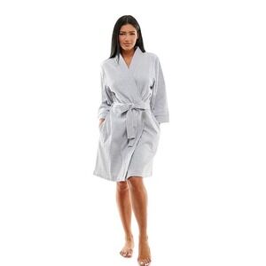 Croft & Barrow Womens Knee length Robe pockets Sleepwear Gray XL cotton blend
